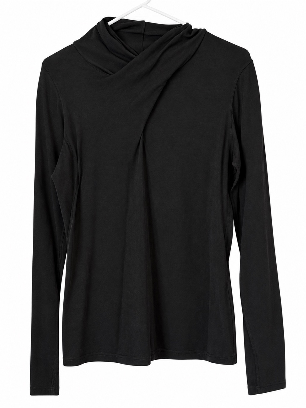 lululemon athletica Black Long-Sleeve Draped Neck Top